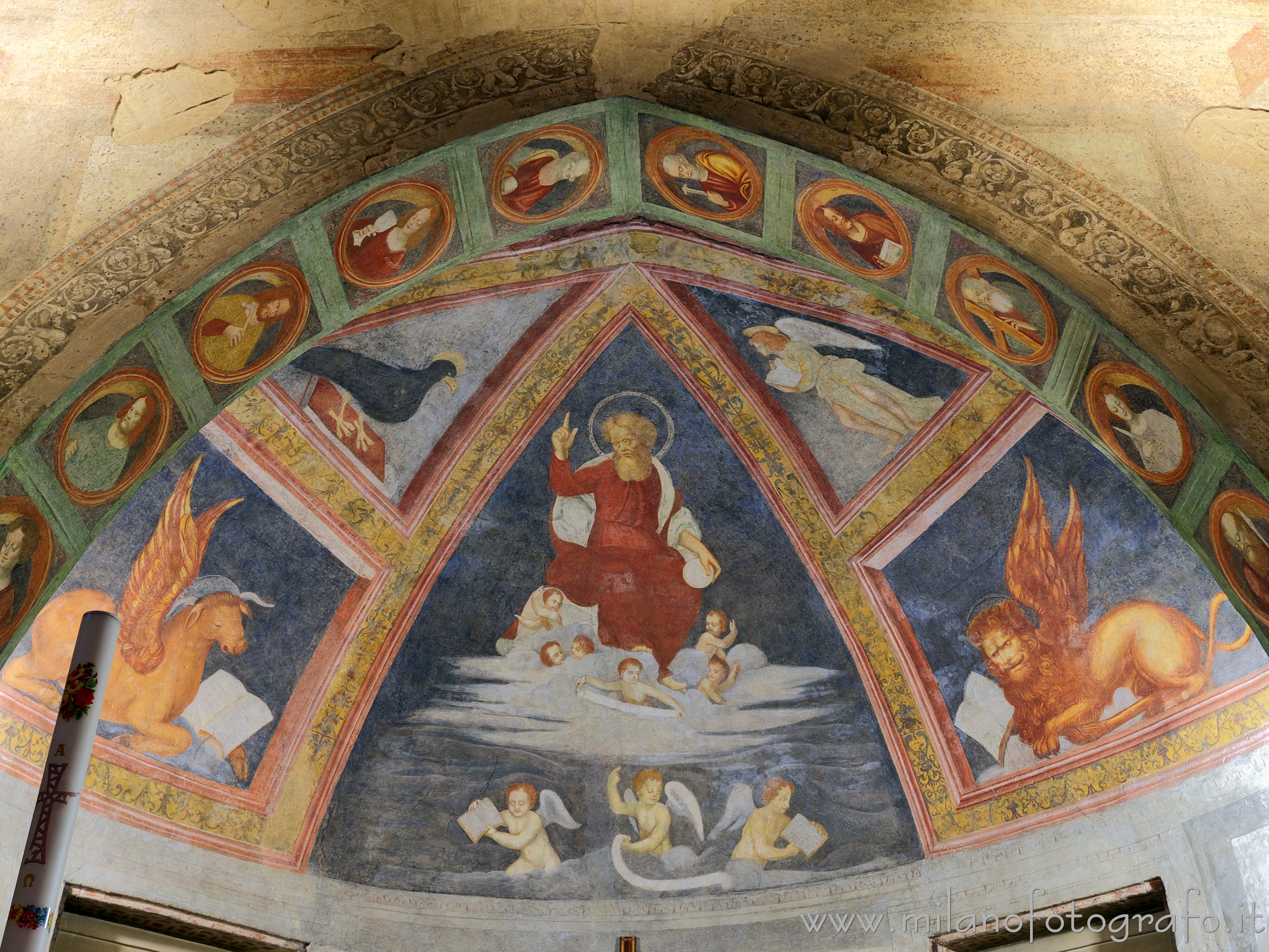 Milan (Italy) - Vault of the left apse of the Church of San Cristoforo at the Naviglio